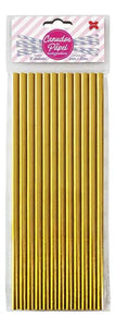 Canudo de Papel Metalizado Dourado C/12 Unid