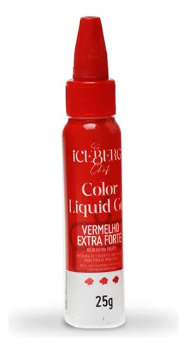 Corante Liquid Gel Color 25g Vermelho Morango Extra Forte - Iceberg