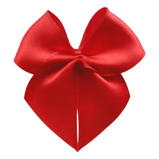 Laço Pronto De Cetim Médio Vermelho (Nº3) C/12 - Mega laços