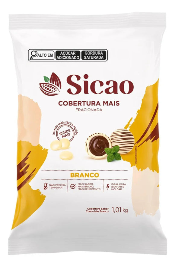 Cobertura Fracionada Mais Sabor Chocolate Branco 1,01kg - SICAO