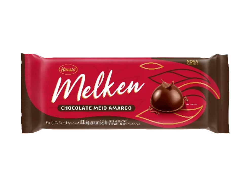 Chocolate Meio Amargo em Barra 1,01kg - Melken Harald