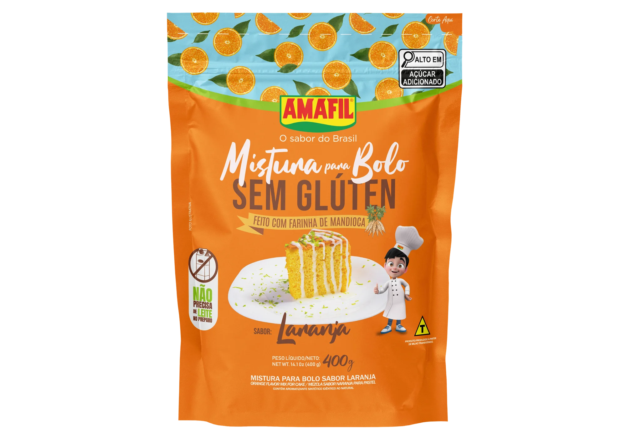 MISTURA BOLO AMAFIL LARANJA SEM GLUTEN 400GR