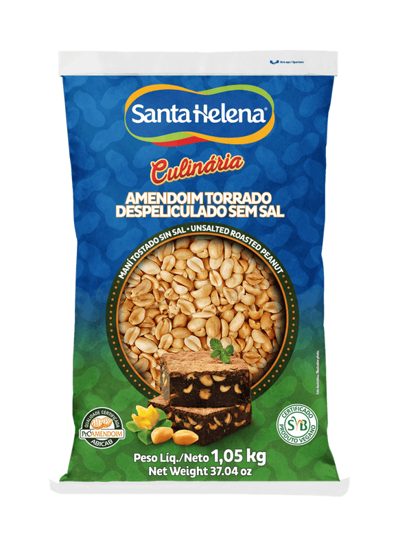 Amendoim torrado e despeliculado sem sal 1kg Santa Helena