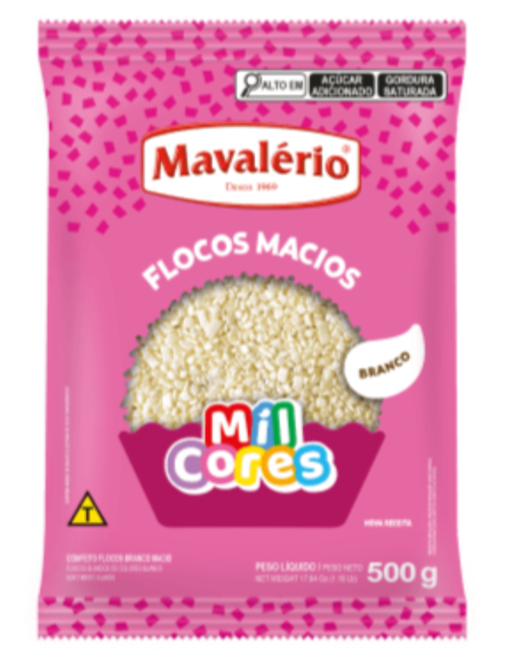 Flocos Macio Branco 500g - Mil Cores Mavalério