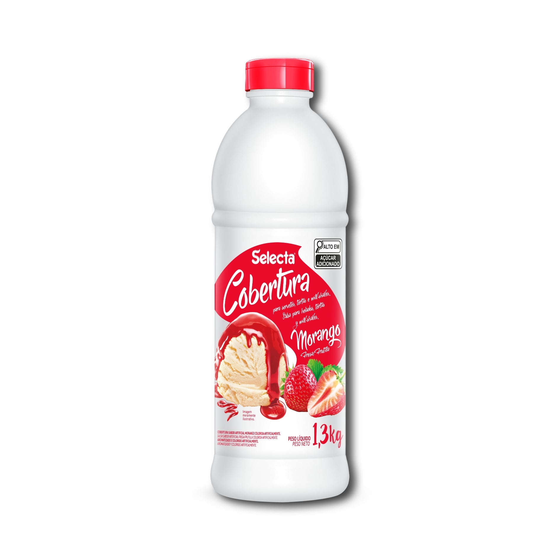 Calda Para Sorvete 1,3Kg Morango - Selecta Duas Rodas