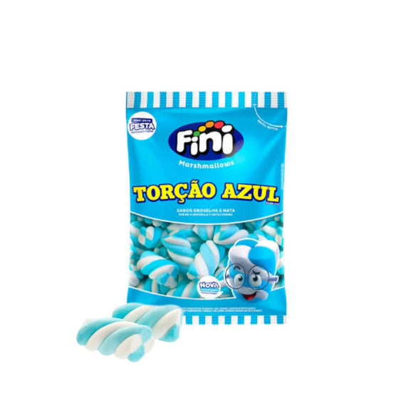 Marshmallow Fini Torção Azul sabor Groselha e Nata 250g