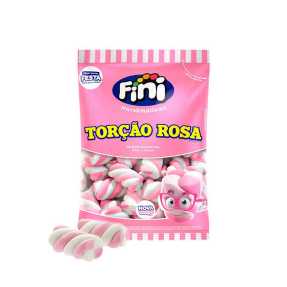 Marshmallow Fini Torção Rosa sabor Baunilha 250g