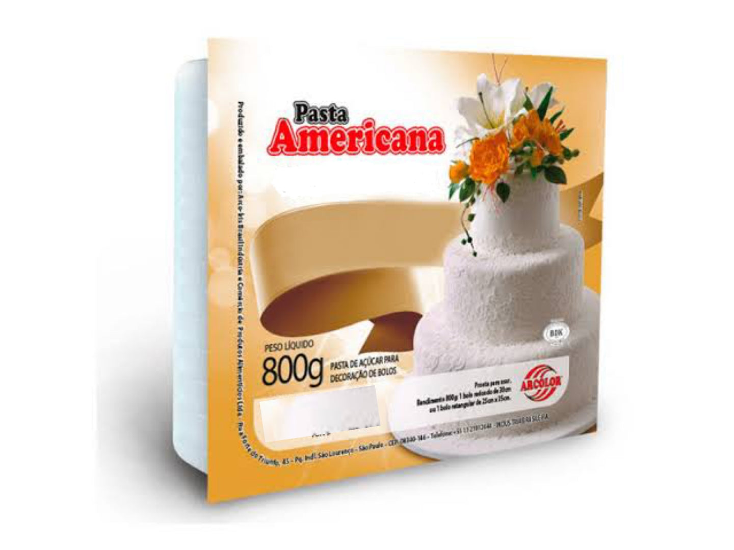 Pasta Americana 800G Sabor Chocolate Branco Arcolor