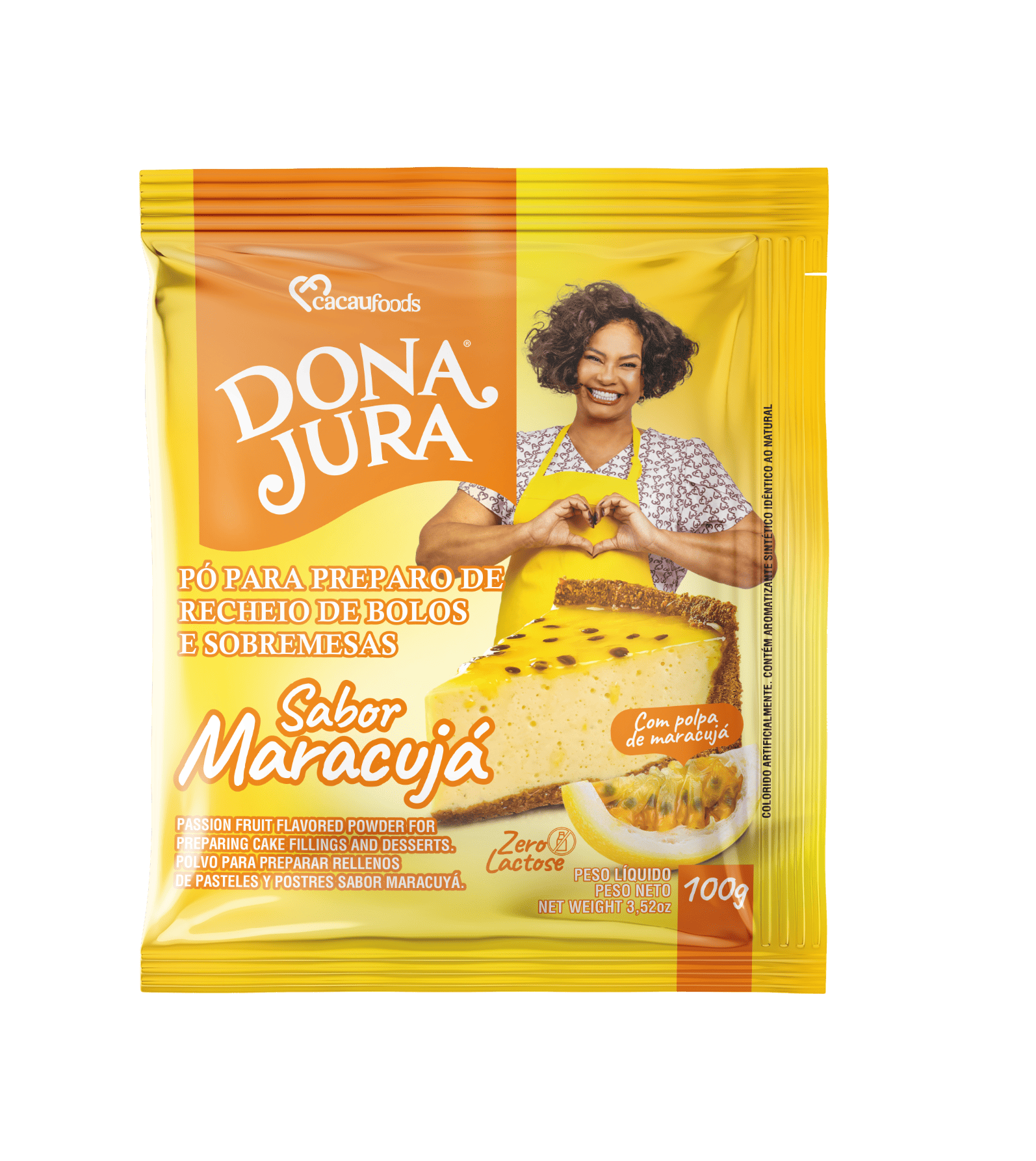 Pó P/ Preparo De Recheio Maracujá Dona Jura 100g Cacau Foods