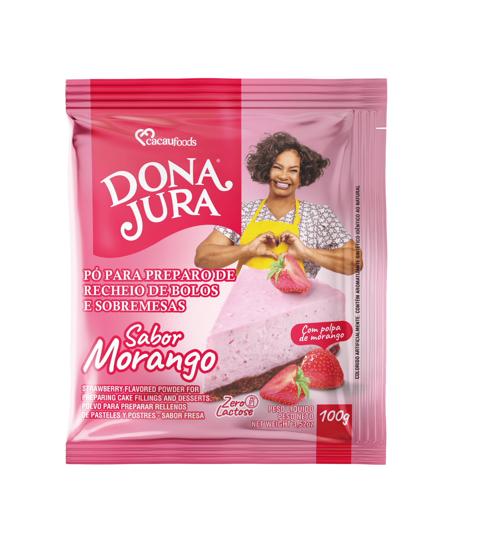 Pó P/ Preparo De Recheio Morango Dona Jura 100g Cacau Foods