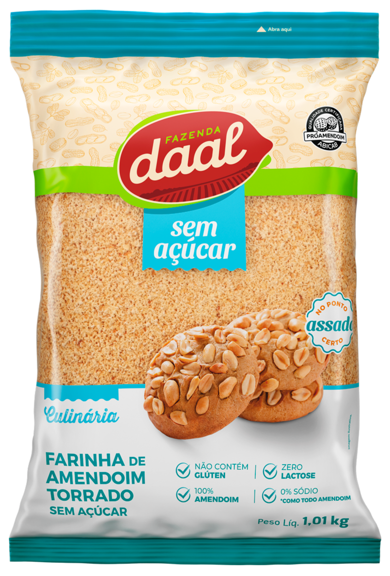 Farinha de Amendoim Torrado sem Açúcar 1,01kg - Daal