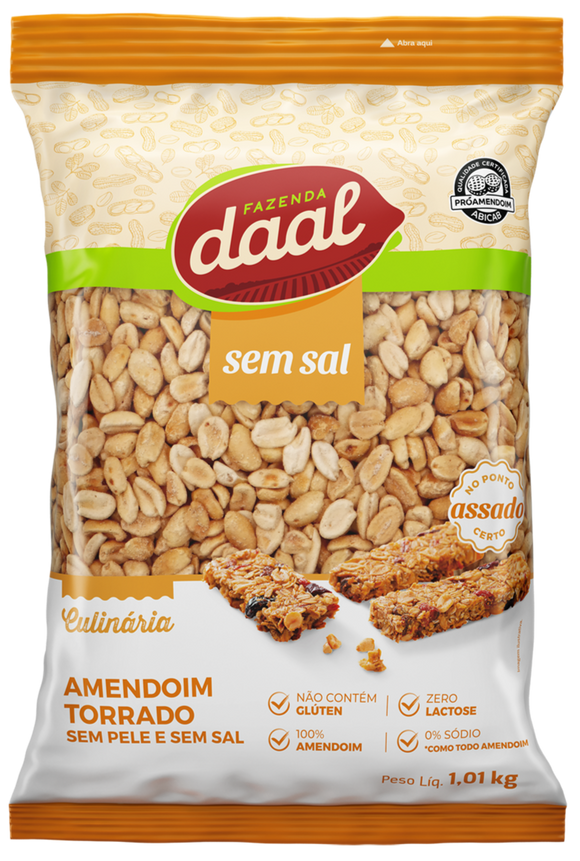 Amendoim Torrado Sem Pele E Sem Sal 1,01Kg - Daal
