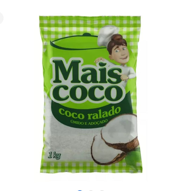 Coco ralado mais coco úmido e adoçado 1 kg