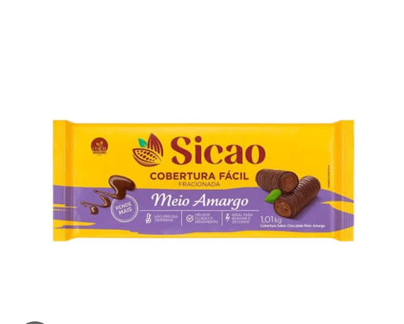 Cobertura fácil confeiteiro Sicao meio amargo 1kg