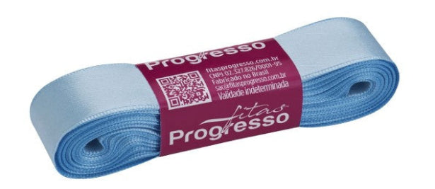 Fita de cetim 10m x 22mm Progresso - Azul Bebê