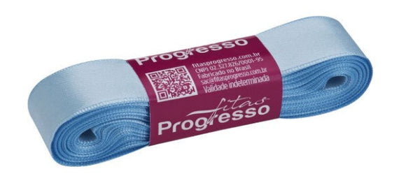 Fita de cetim 10m x 22mm Progresso - Azul Bebê