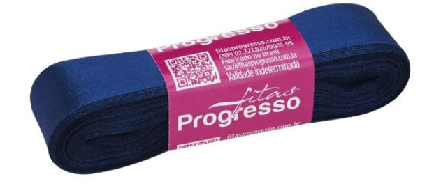 Fita de cetim 10m x 22mm Progresso - Azul Marinho