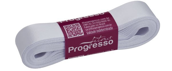 Fita de cetim 10m x 22mm Progresso - Branca