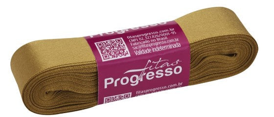 Fita de cetim 10m x 22mm Progresso - Dourado