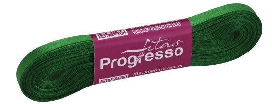 Fita de cetim Cores 10m x 7mm Progresso - Verde Folha