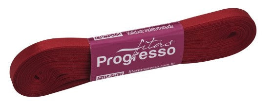 Fita de cetim Cores 10m x 7mm Progresso - Vermelho