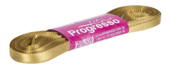 Fita de cetim Cores 10m x 7mm Progresso - Dourado