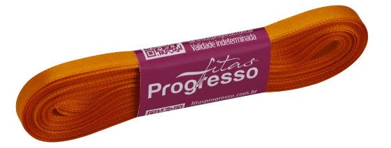 Fita de cetim Cores 10m x 7mm Progresso - Laranja