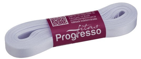 Fita de cetim 10m x 10mm Progresso - Branco