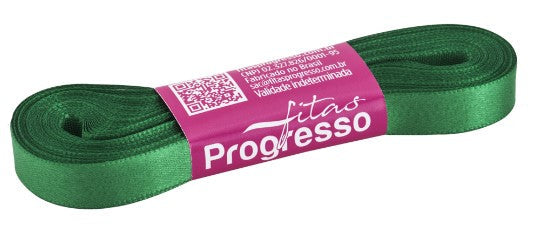 Fita de cetim 10m x 10mm Progresso - Verde Bandeira