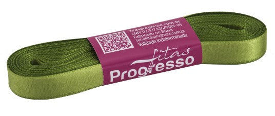 Fita de cetim 10m x 10mm Progresso - Verde Folha