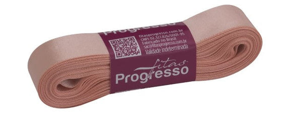 Fita de cetim 10m x 22mm Progresso - Salmão