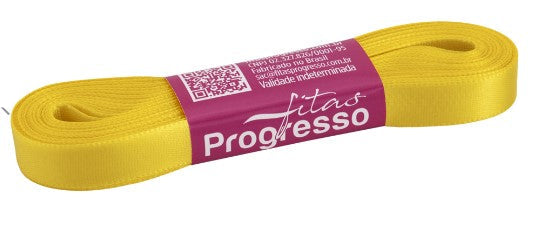 Fita de cetim 10m x 10mm Progresso - Amarelo