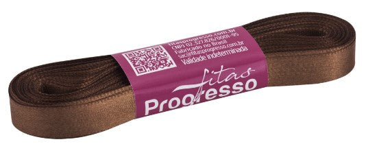 Fita de cetim 10m x 10mm Progresso - Marrom