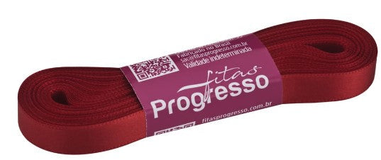 Fita de cetim 10m x 10mm Progresso - Vermelha