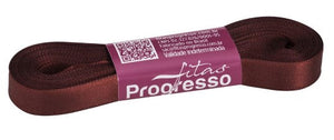 Fita de cetim 10m x 10mm Progresso - Terra
