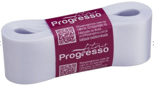 Fita de cetim 10m x 38mm Progresso - Branca
