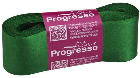Fita de cetim 10m x 38mm Progresso - Verde Bandeira