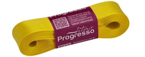 Fita de cetim 10m x 22mm Progresso - Amarelo