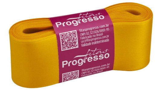 Fita de cetim 10m x 38mm Progresso - Amarelo Ouro