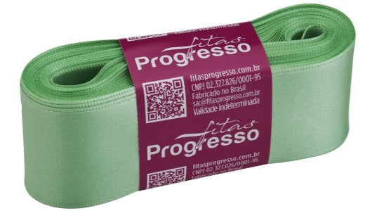 Fita de cetim 10m x 38mm Progresso - Verde Menta