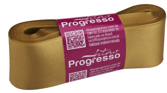 Fita de cetim 10m x 38mm Progresso - Dourado
