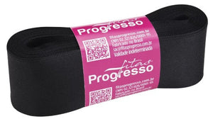 Fita de cetim 10m x 38mm Progresso - Preto