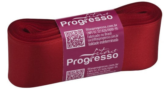 Fita de cetim 10m x 38mm Progresso - Vermelho 209