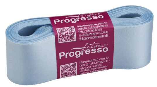 Fita de cetim 10m x 38mm Progresso - Azul Bebê
