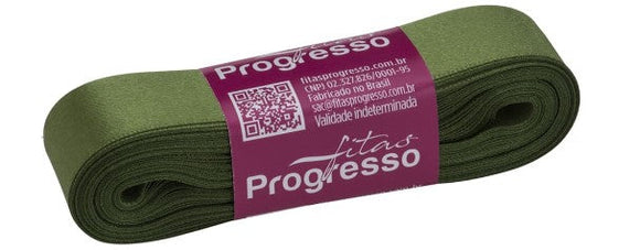 Fita de cetim 10m x 22mm Progresso - Verde Militar