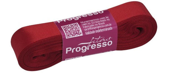 Fita de cetim 10m x 22mm Progresso - Vermelho