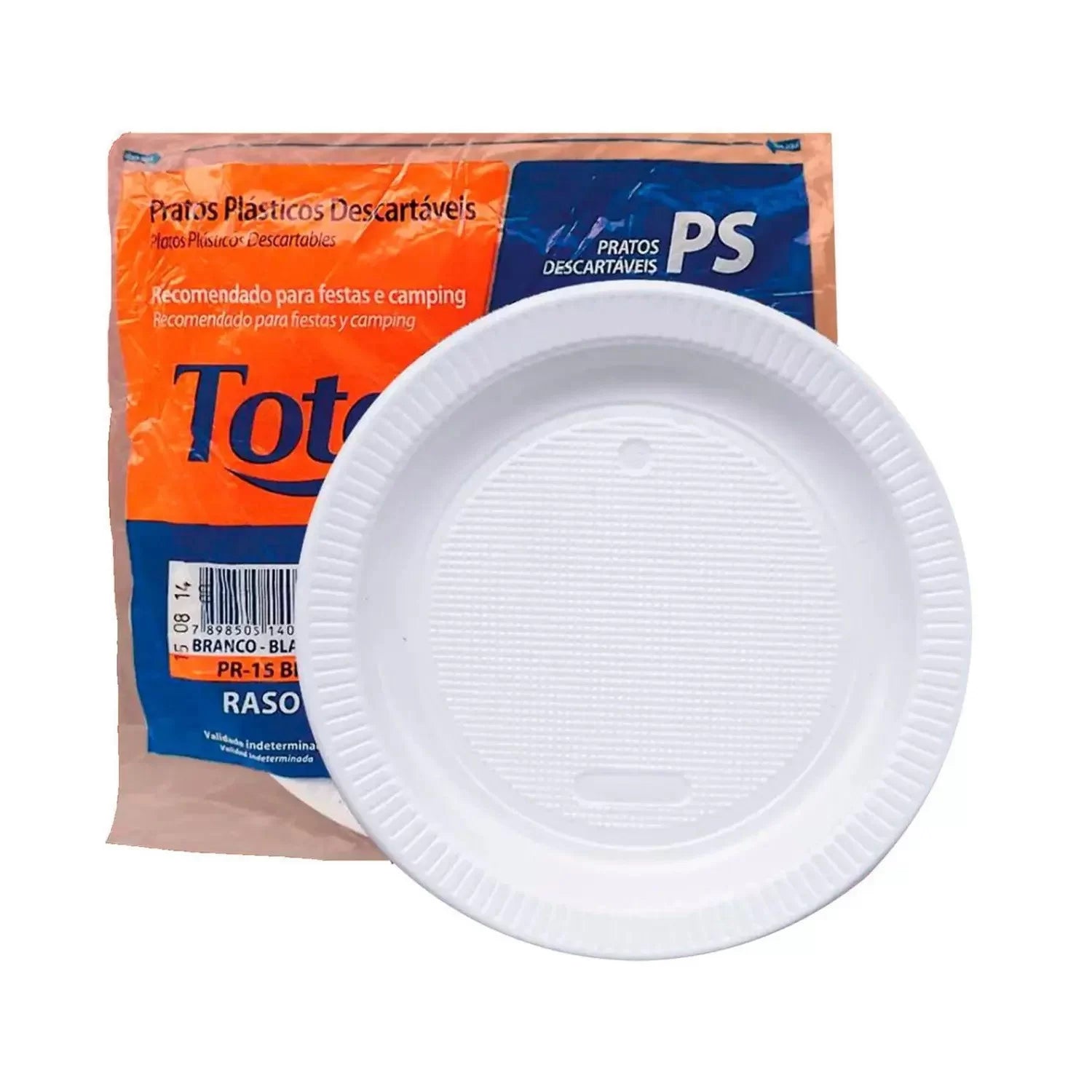 Prato Descartável De Refeição Branco (17,8cm) C/10 - Totalplast