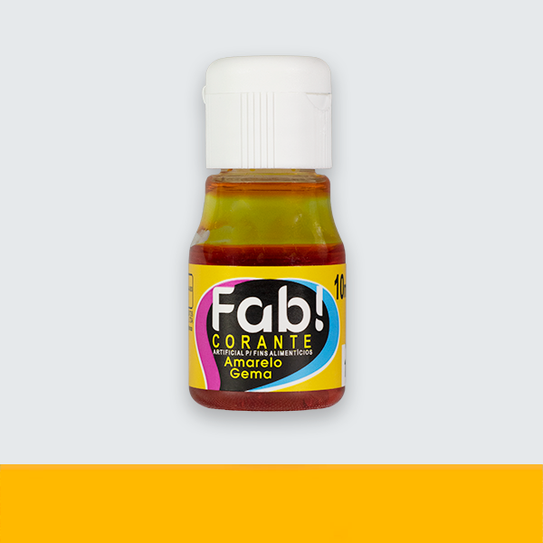 Corante Liquído FAB Cores 10ml - Amarelo Gema