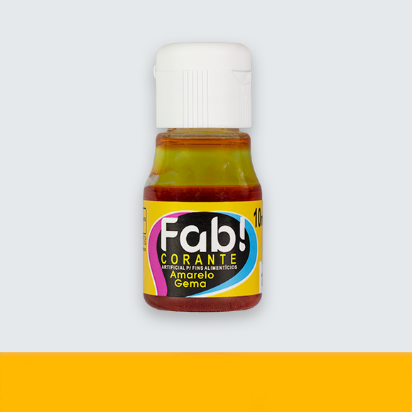 Corante Liquído FAB Cores 10ml - Amarelo Gema