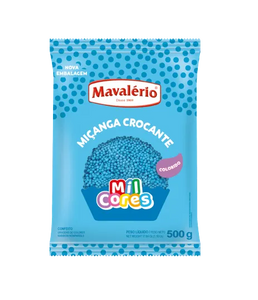 Confeito Miçanga Crocante Azul 500g - Mavalério